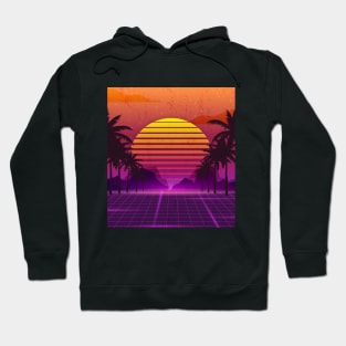 Sunset Palm Trees Vaporwave Hoodie